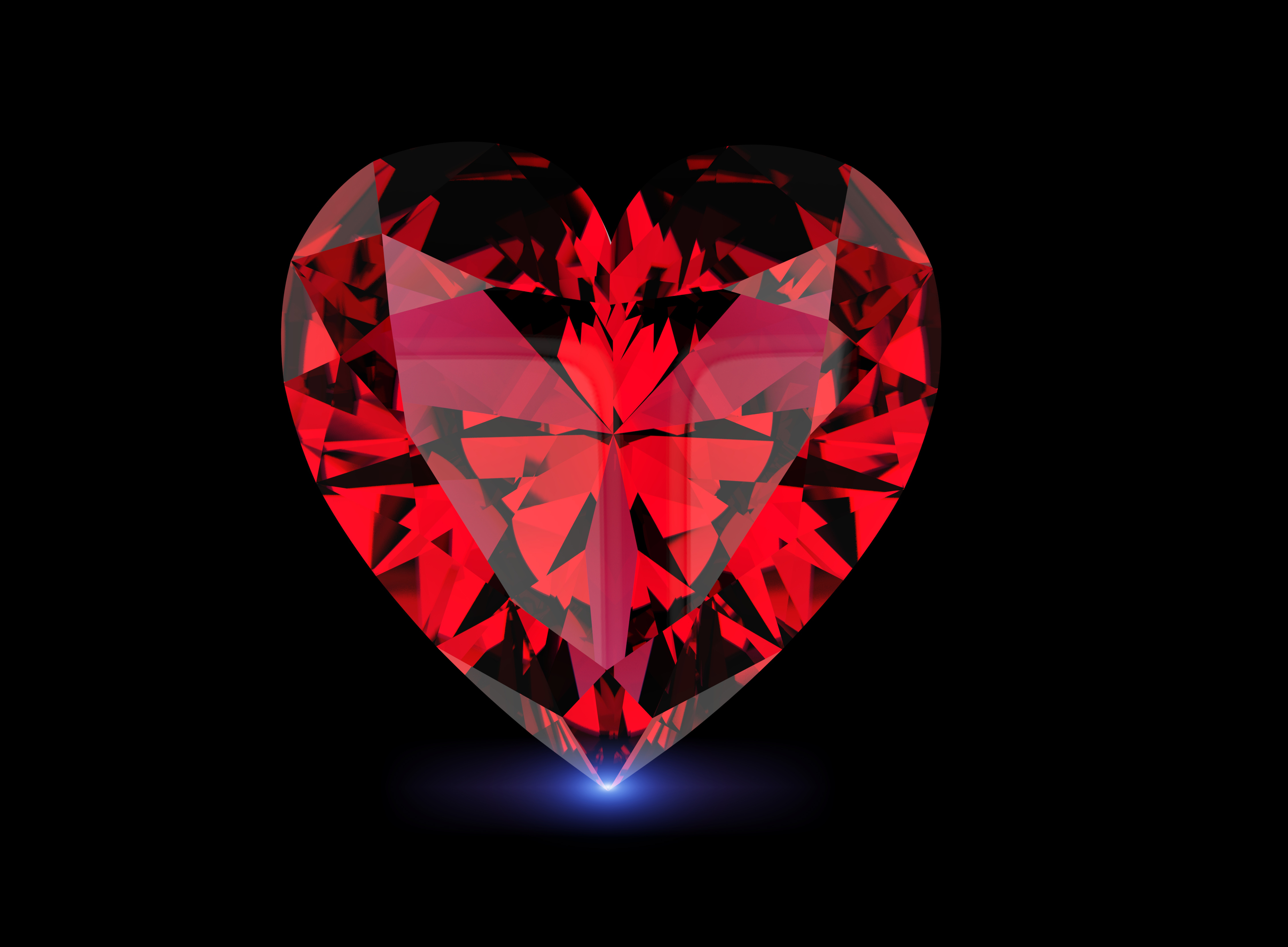 I love you. Heart shape gemstone