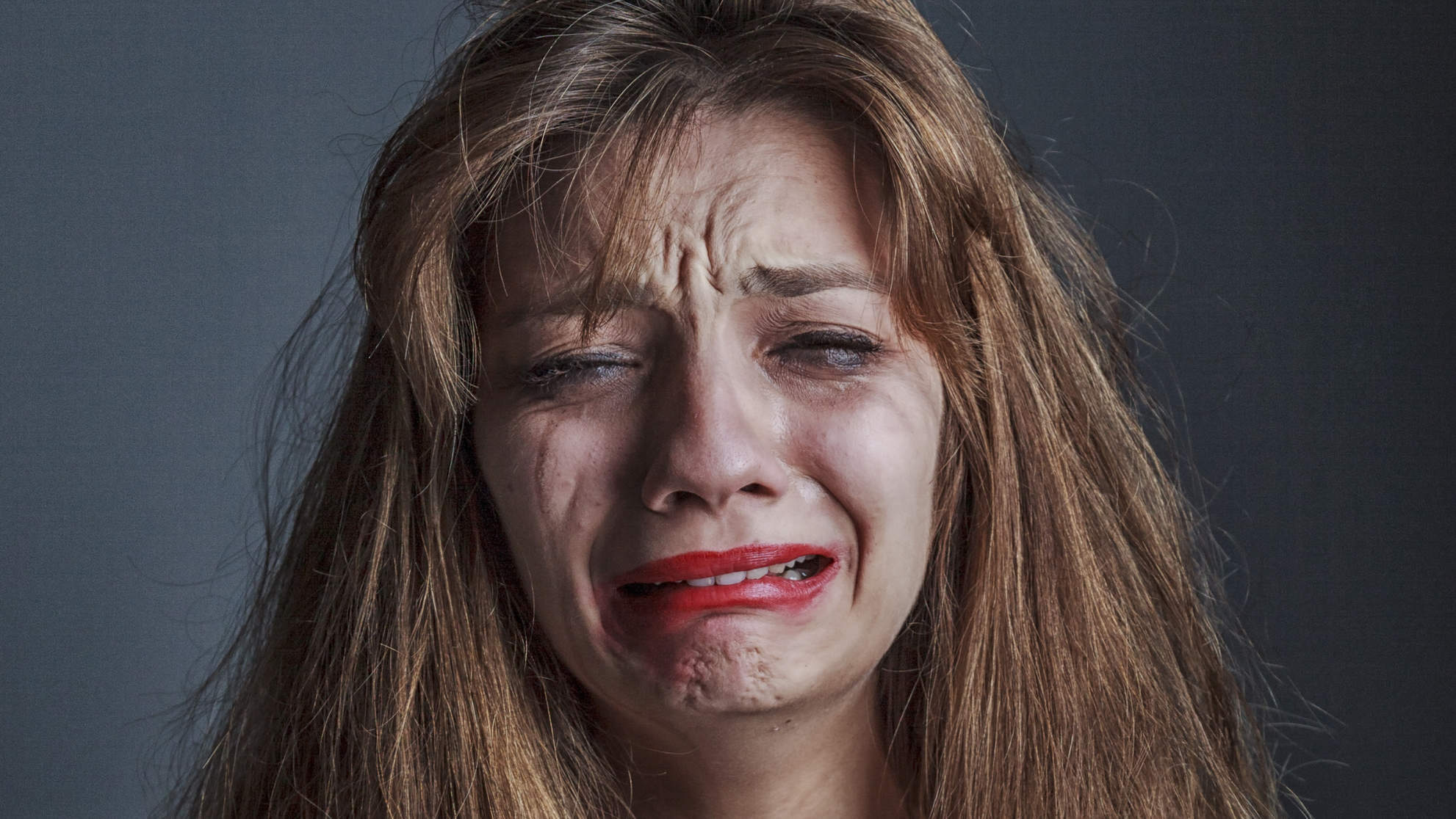 Depressed beautiful girl cry